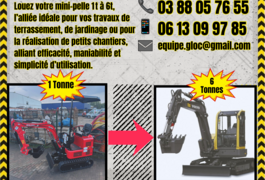 Location outil Mini pelle près de Schweighouse-sur-Moder