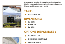 Location outil Tente de reception Livré monté et démonté près de Menucourt