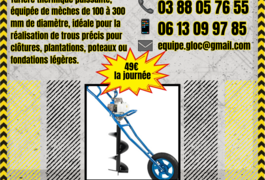 Location outil Tarière près de Schweighouse-sur-Moder