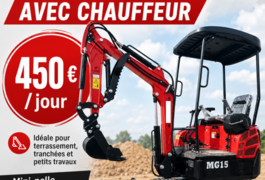 Location outil Mini pelle Avec conducteur Kubota près de Teurthéville-Bocage