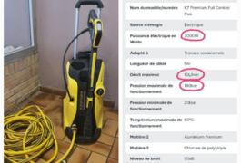 Location outil Haute pression électrique karcher k7 près de Lille