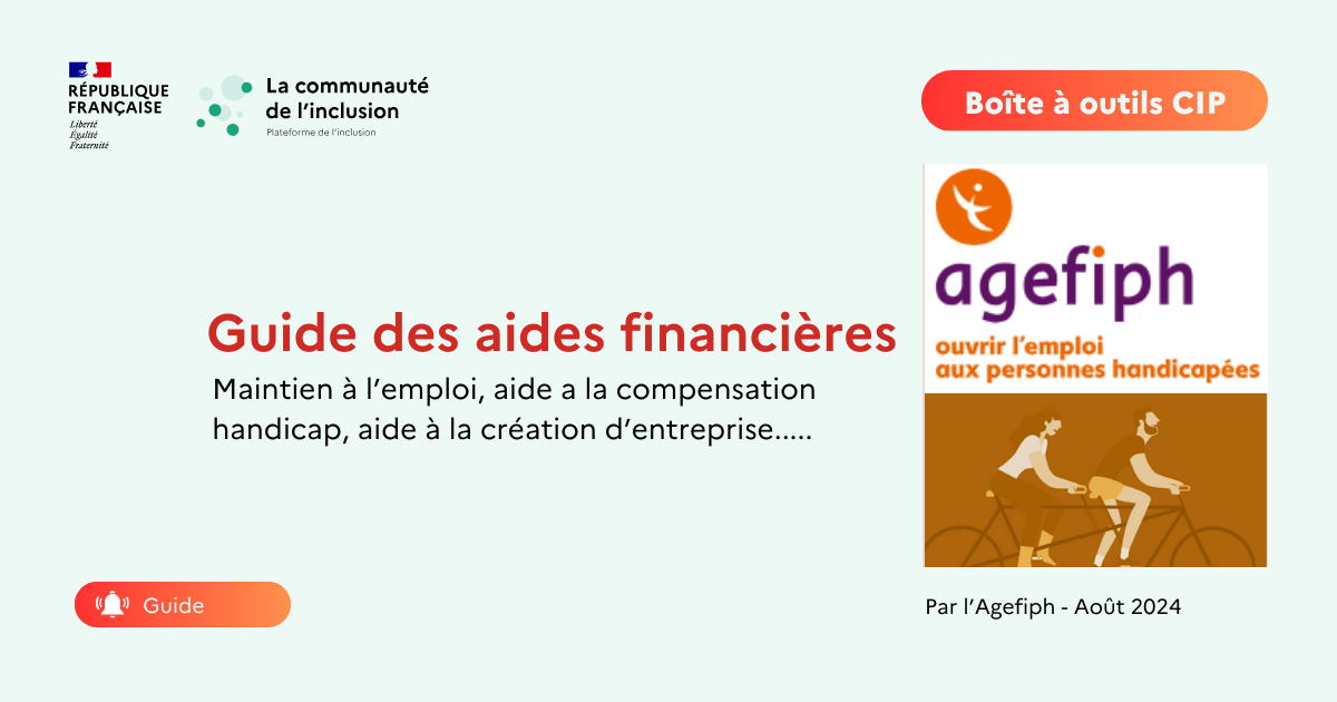 🔍 Guide des aides financières de l'agefiph en matière d'insertion socioprofessionnelle - Aout 2024