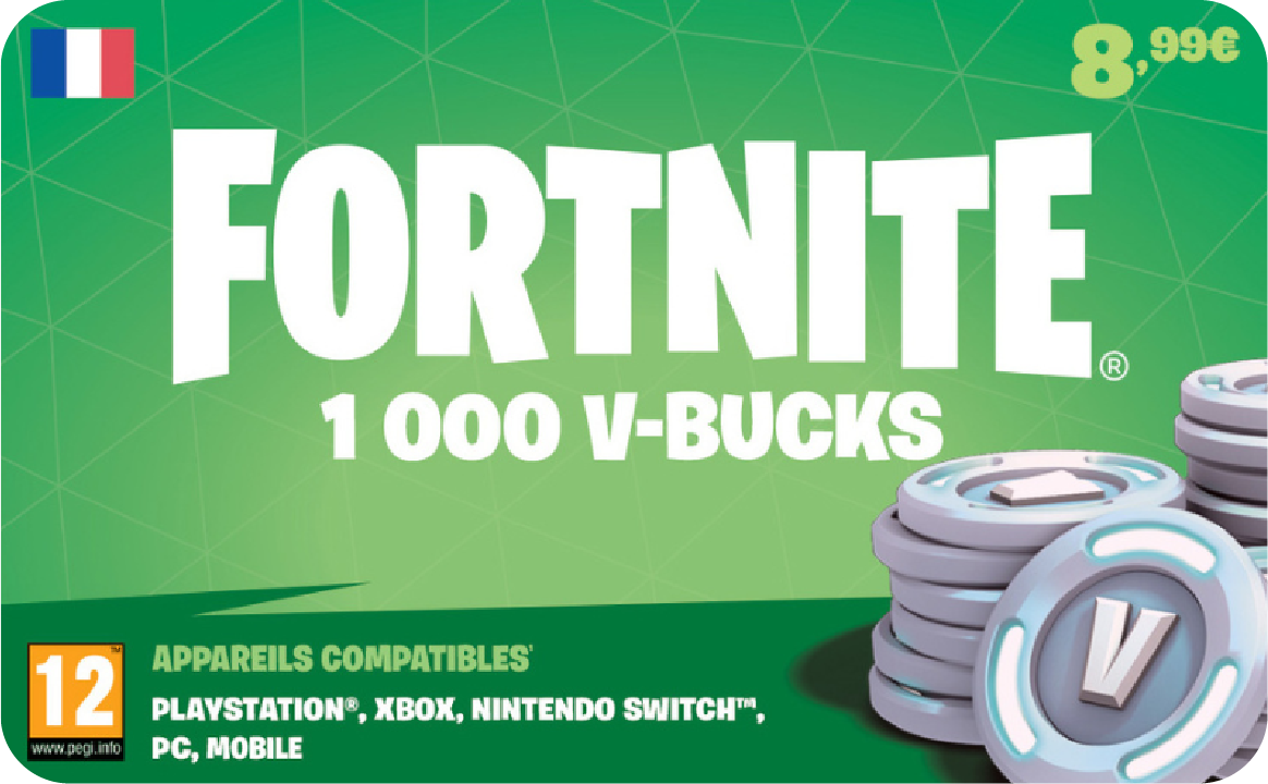 Fortnite 1000 V-BUCK 8,99 € 