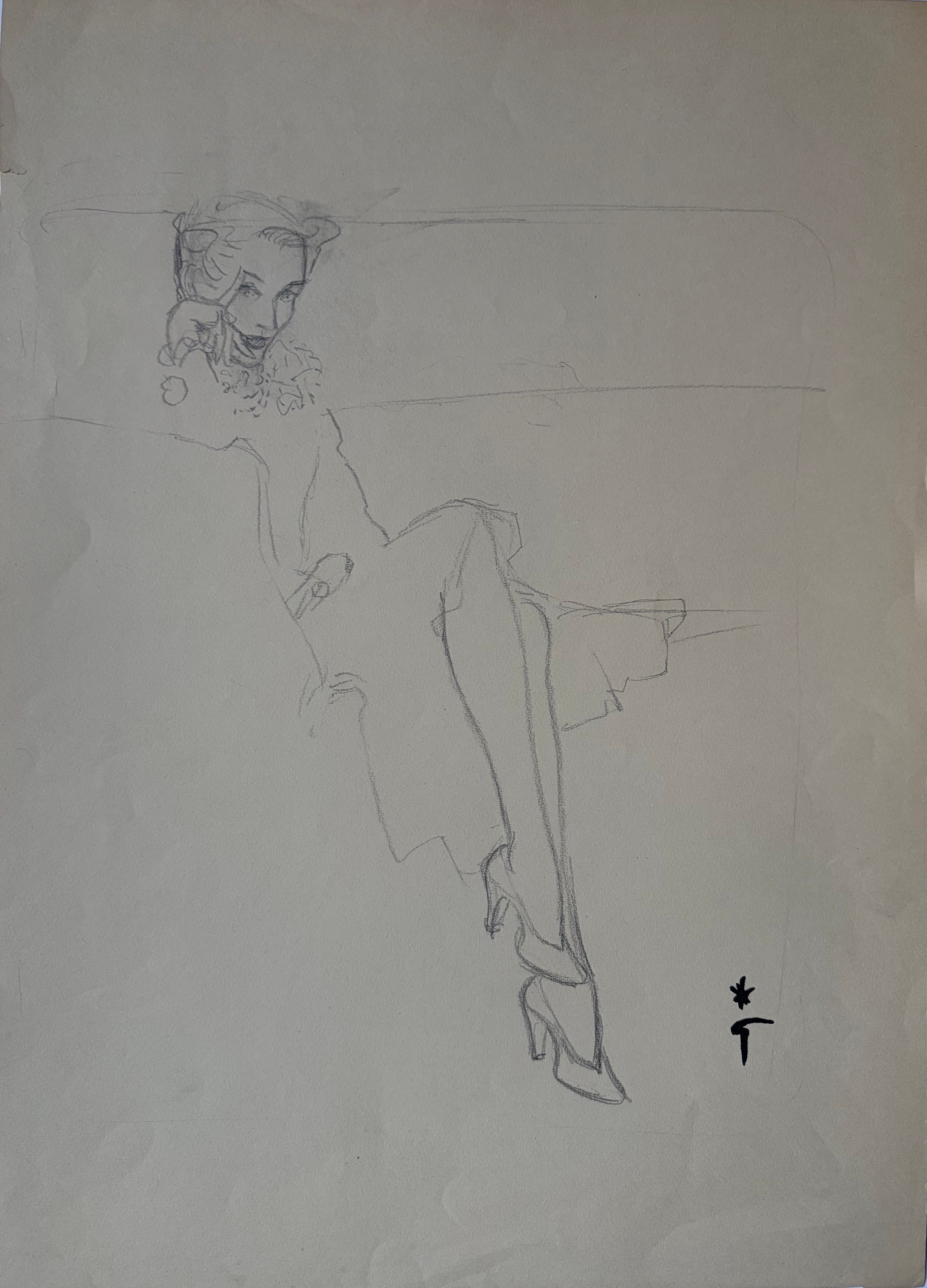Femme assise, René Gruau (1909-2004)