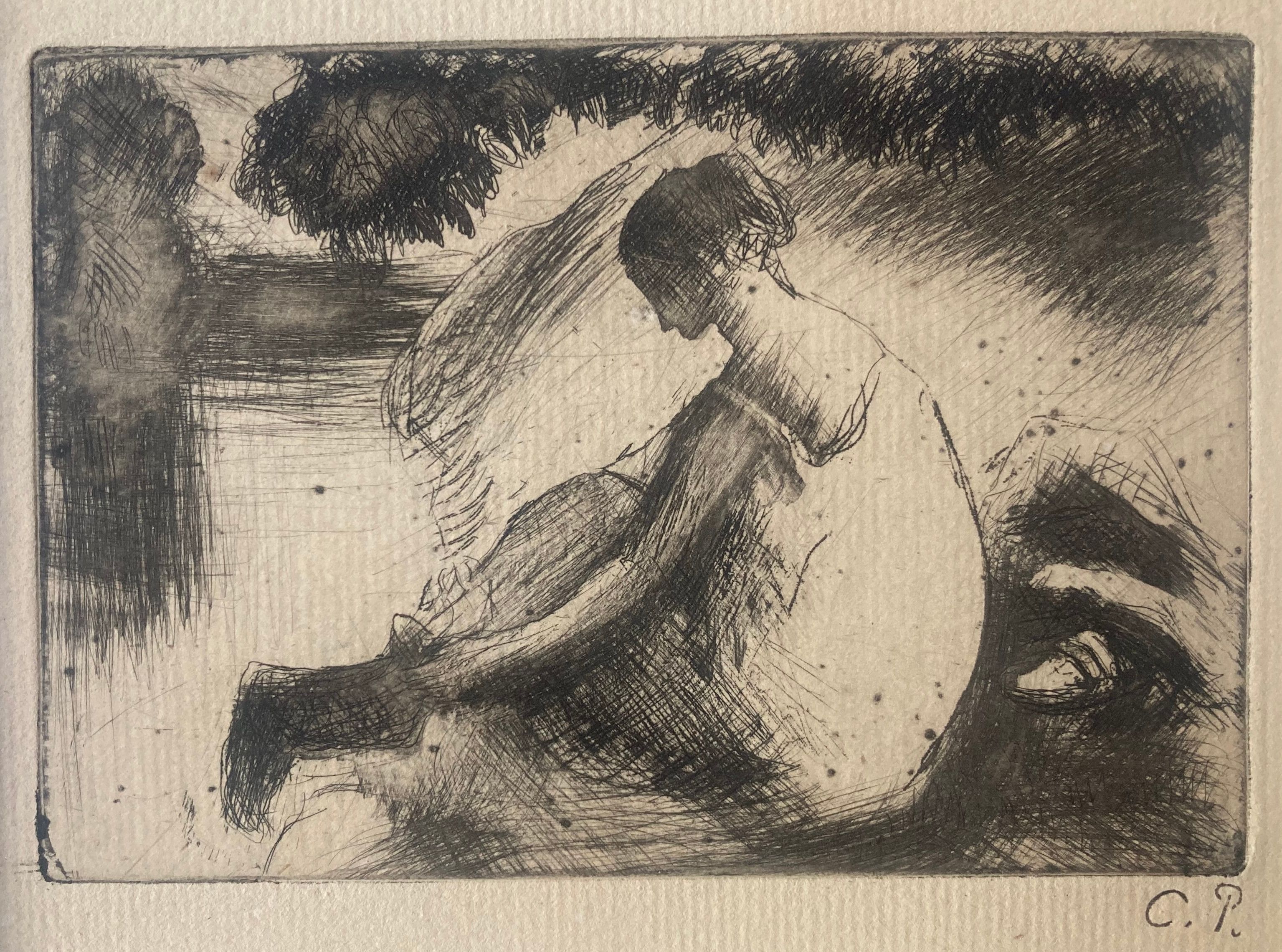 Baigneuse mettant ses bas, 1893, Camille Pissarro (1830-1903)