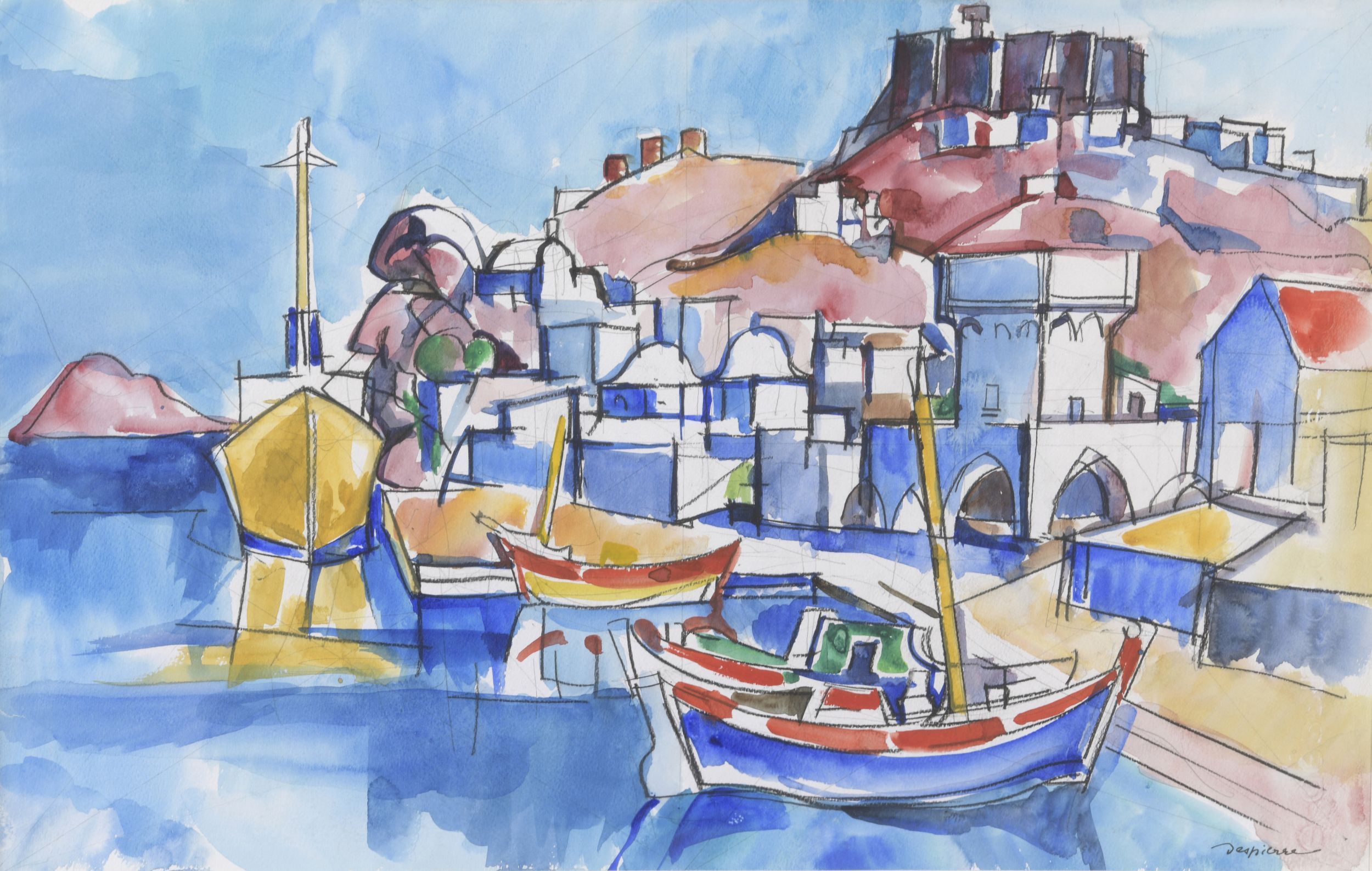 Monastère à Patmos, vers 1975, Jacques Despierre (1912-1995)