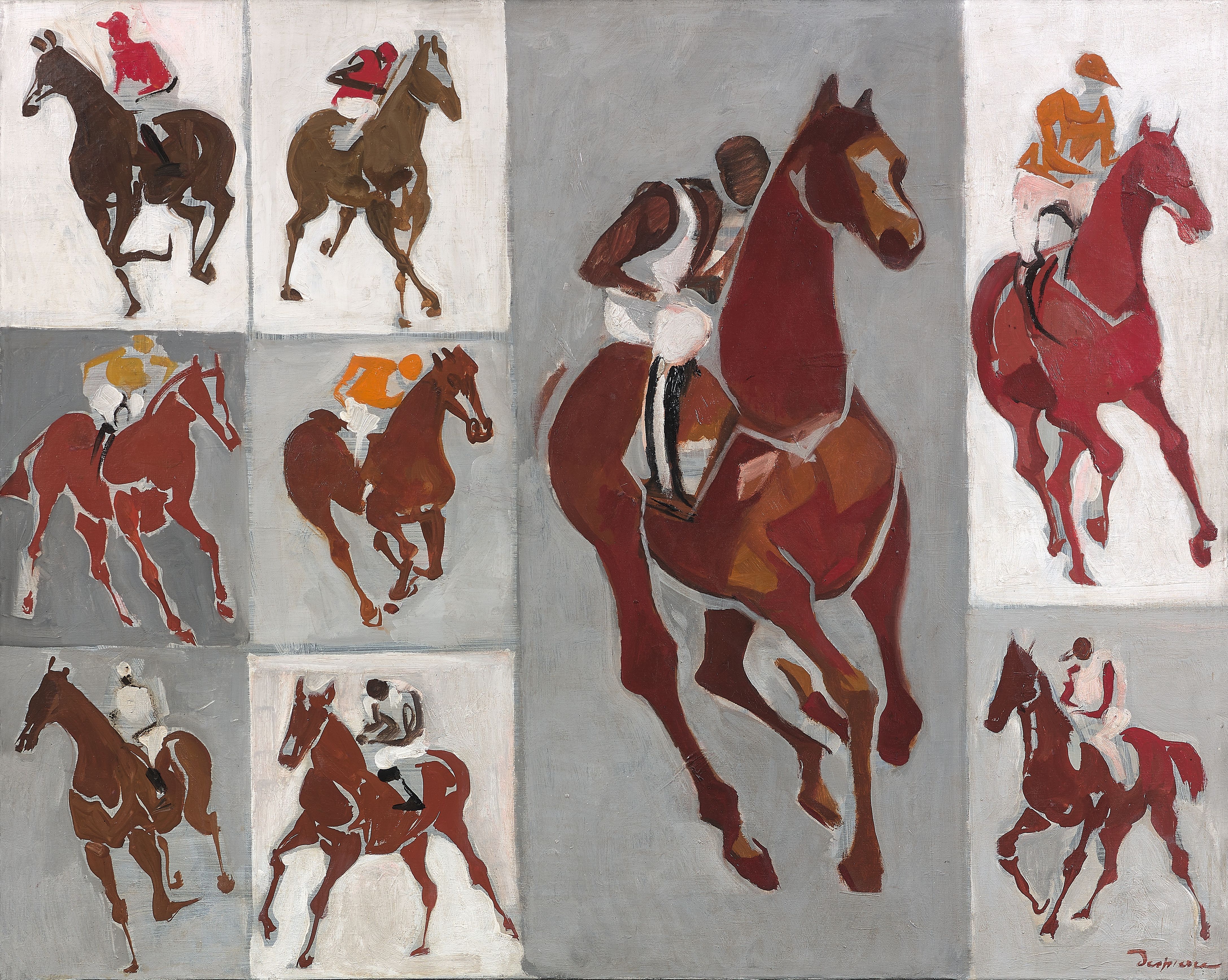 Neuf chevaux, 1974, Jacques Despierre (1912-1995)