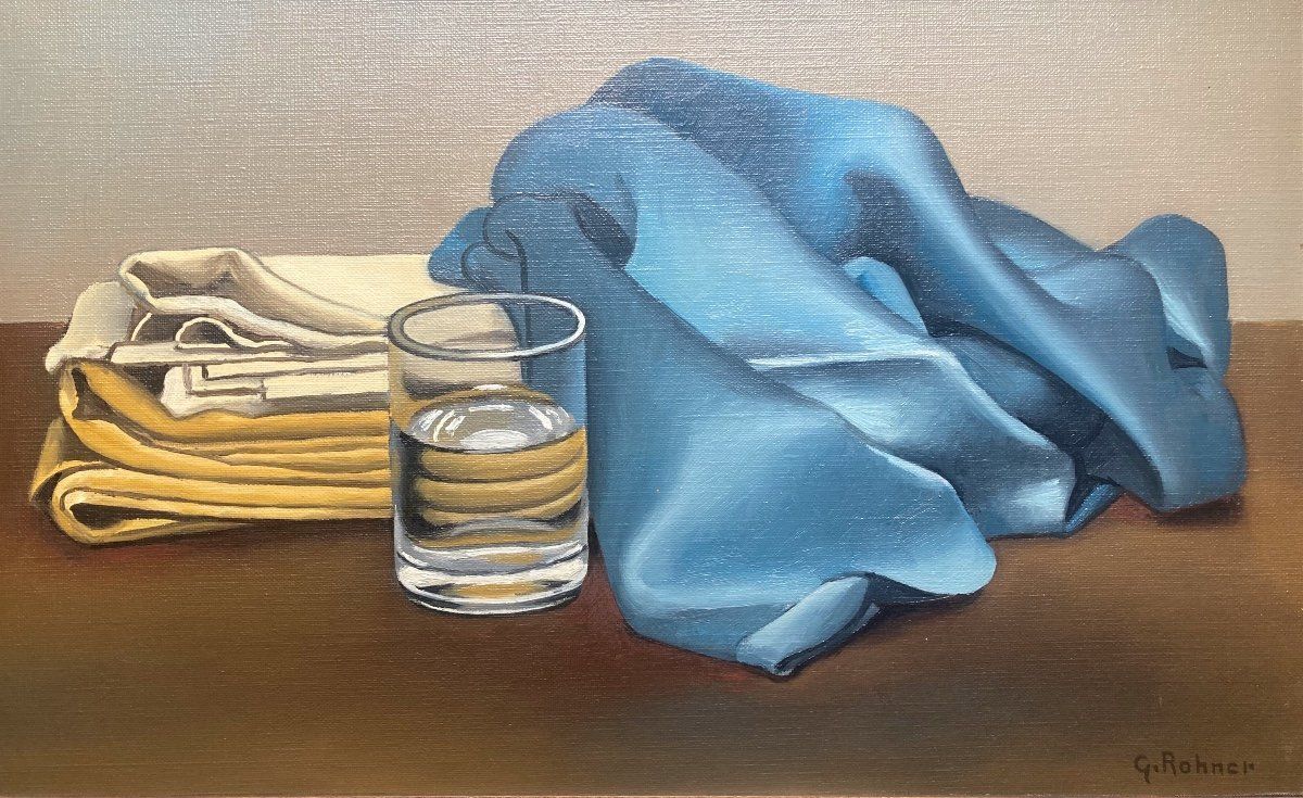 Verre et draperies, vers 1970, Georges Rohner (1913-2000)