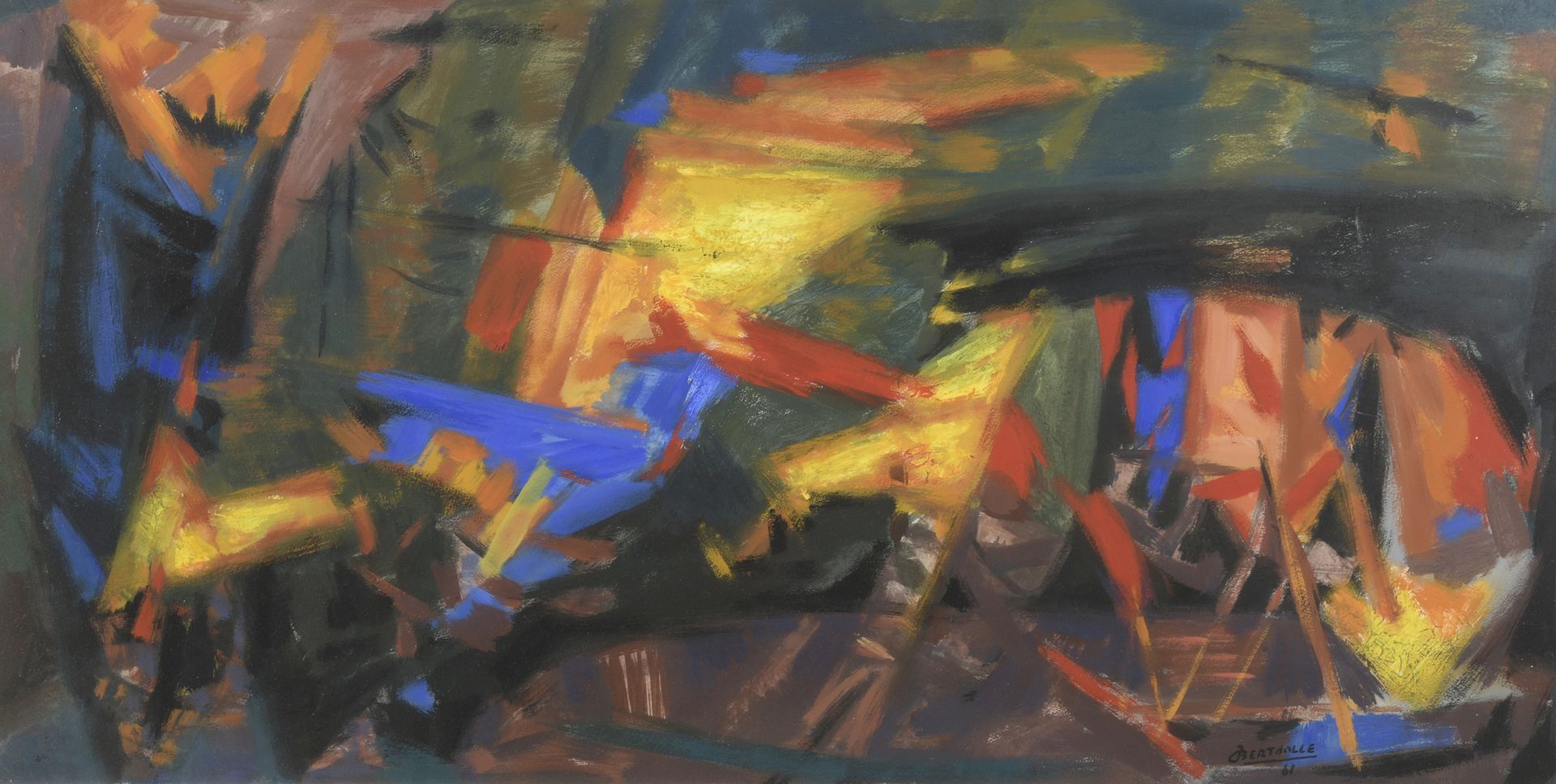 Composition, 1961, Jean Bertholle (1909-1996)