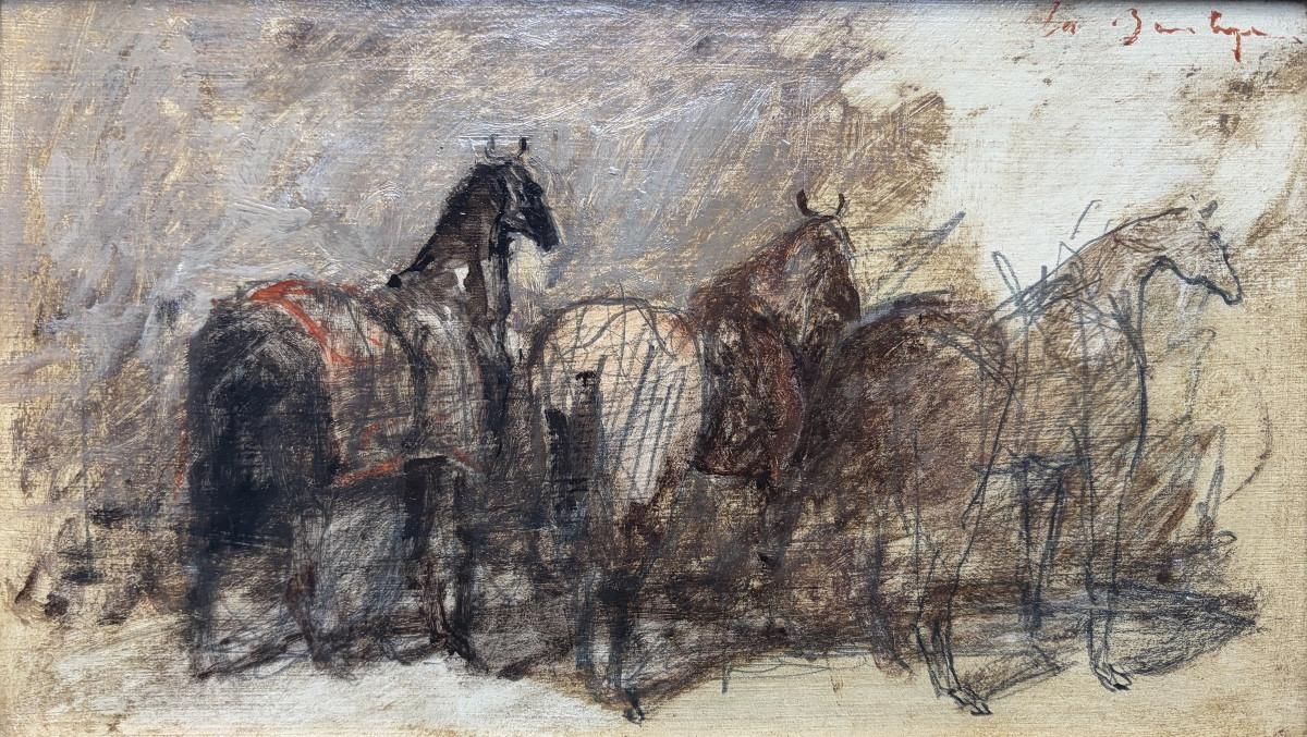 Chevaux aux écuries, Antoine de La Boulaye (né en 1951)