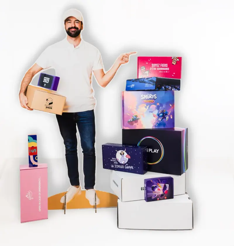 Présentoir de sol en carton, fabrication Smartpack