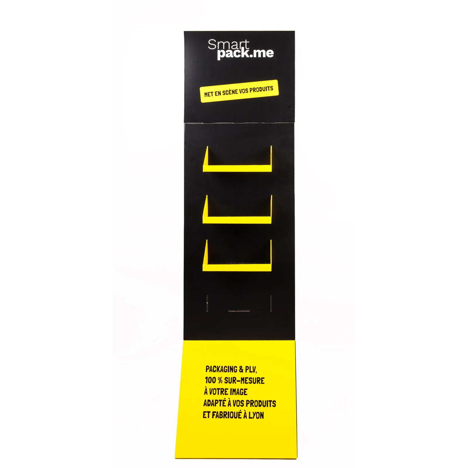 Présentoir de comptoir en carton Epicana, détail, fabrication Smartpack