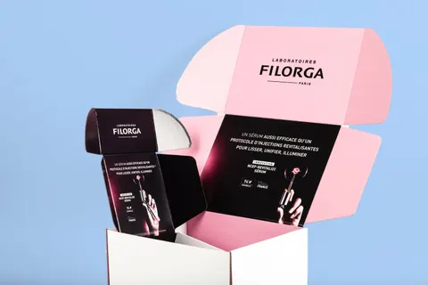 Boîte carton personnalisée à oreilles Filorga, fabrication Smartpack