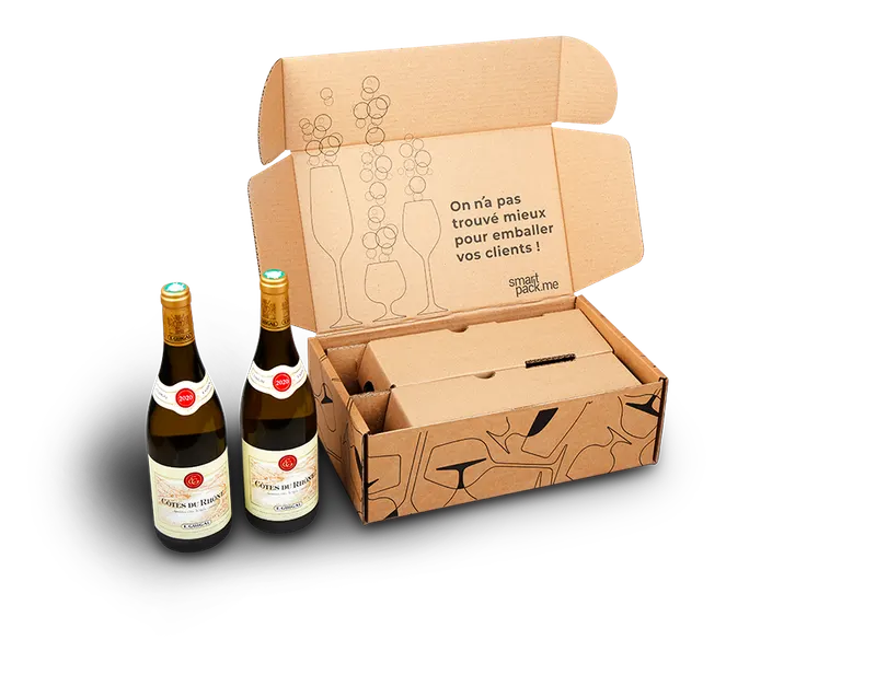 Emballage d'expédition pour bouteilles, fabrication Smartpack