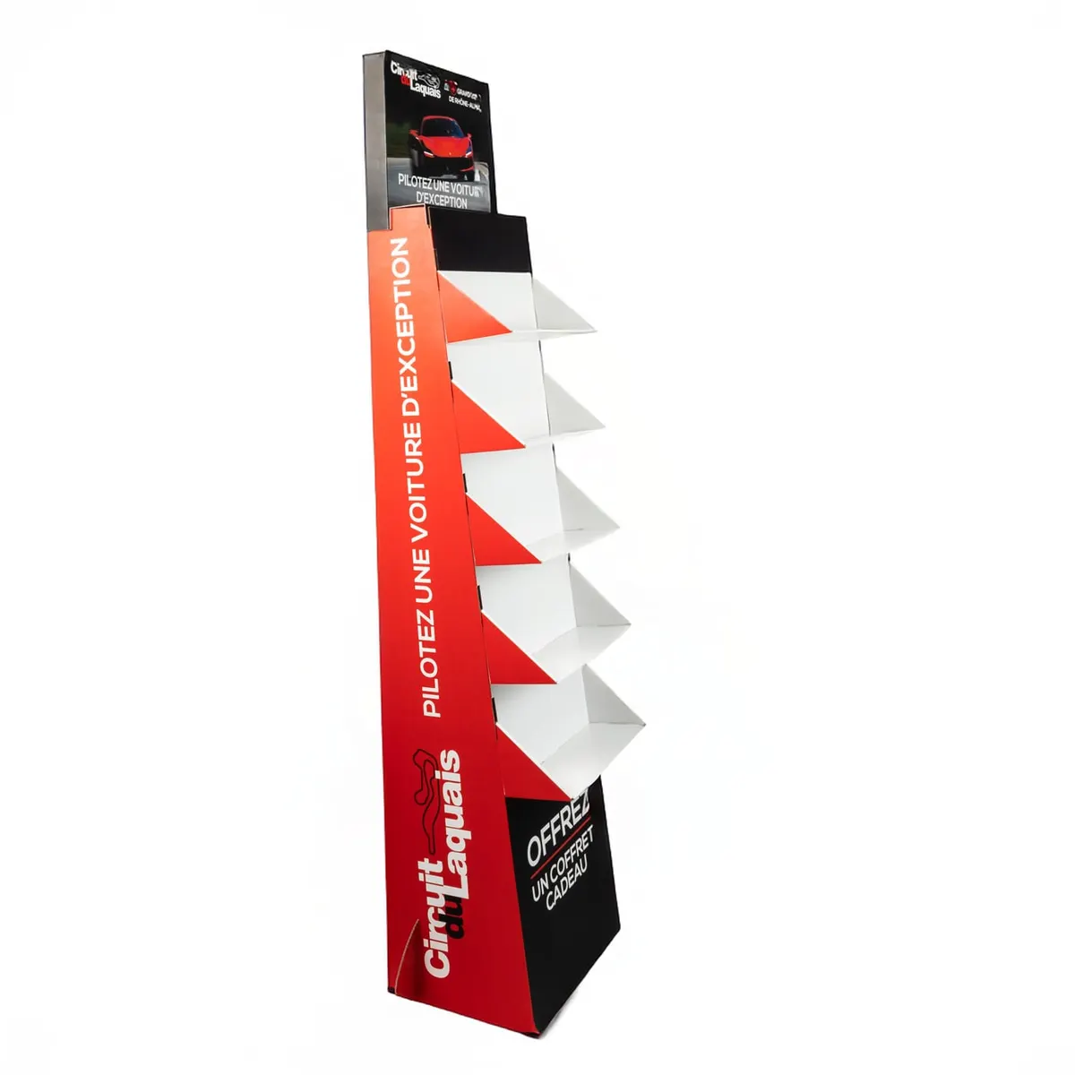 Présentoir de comptoir en carton Laquais, fabrication Smartpack