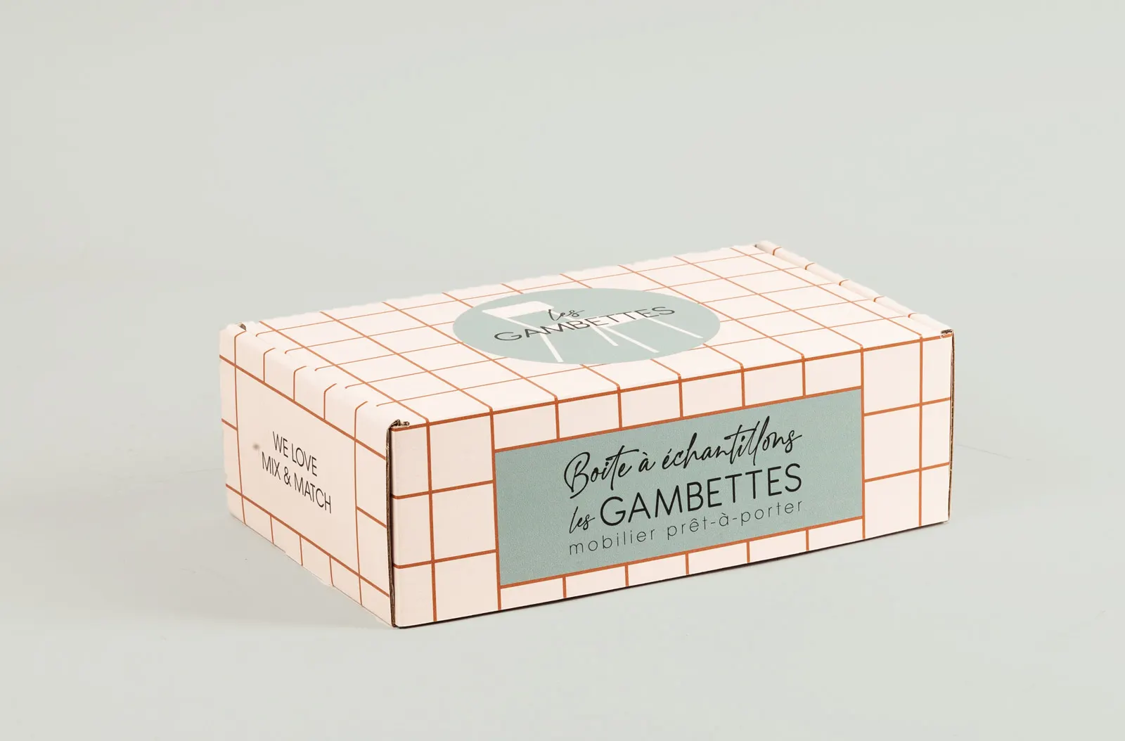 Boîte carton personnalisée à oreilles Les Gambettes, fabrication Smartpack