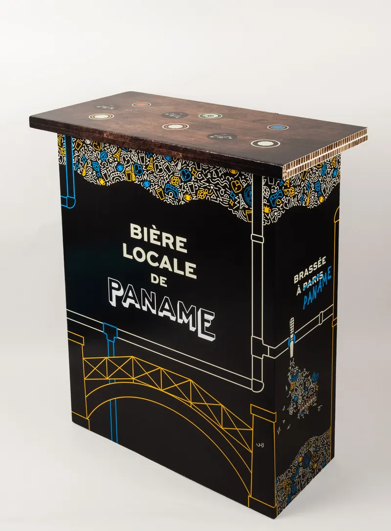 Comptoir en carton Paname Brewing Company, fabrication Smartpack