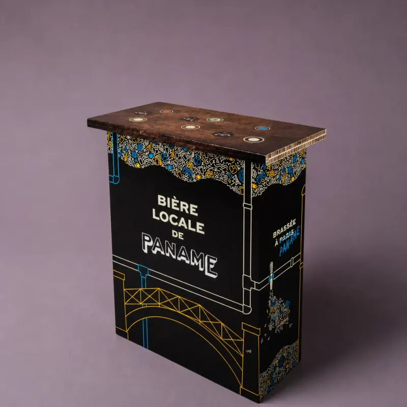 PLV de comptoir, PLV carton personnalisée, vin et spiritueux, packaging carton personnalisé, emballage sur mesure, Smartpack, fabrication française