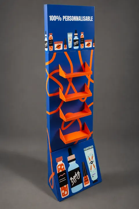 PLV de sol, PLV carton personnalisée, inconnu, présentoir de sol, fabrication française, Smartpack
