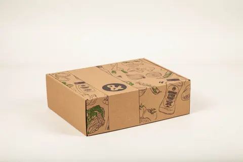 Boîte carton personnalisée à oreilles Salad & Co, fabrication Smartpack