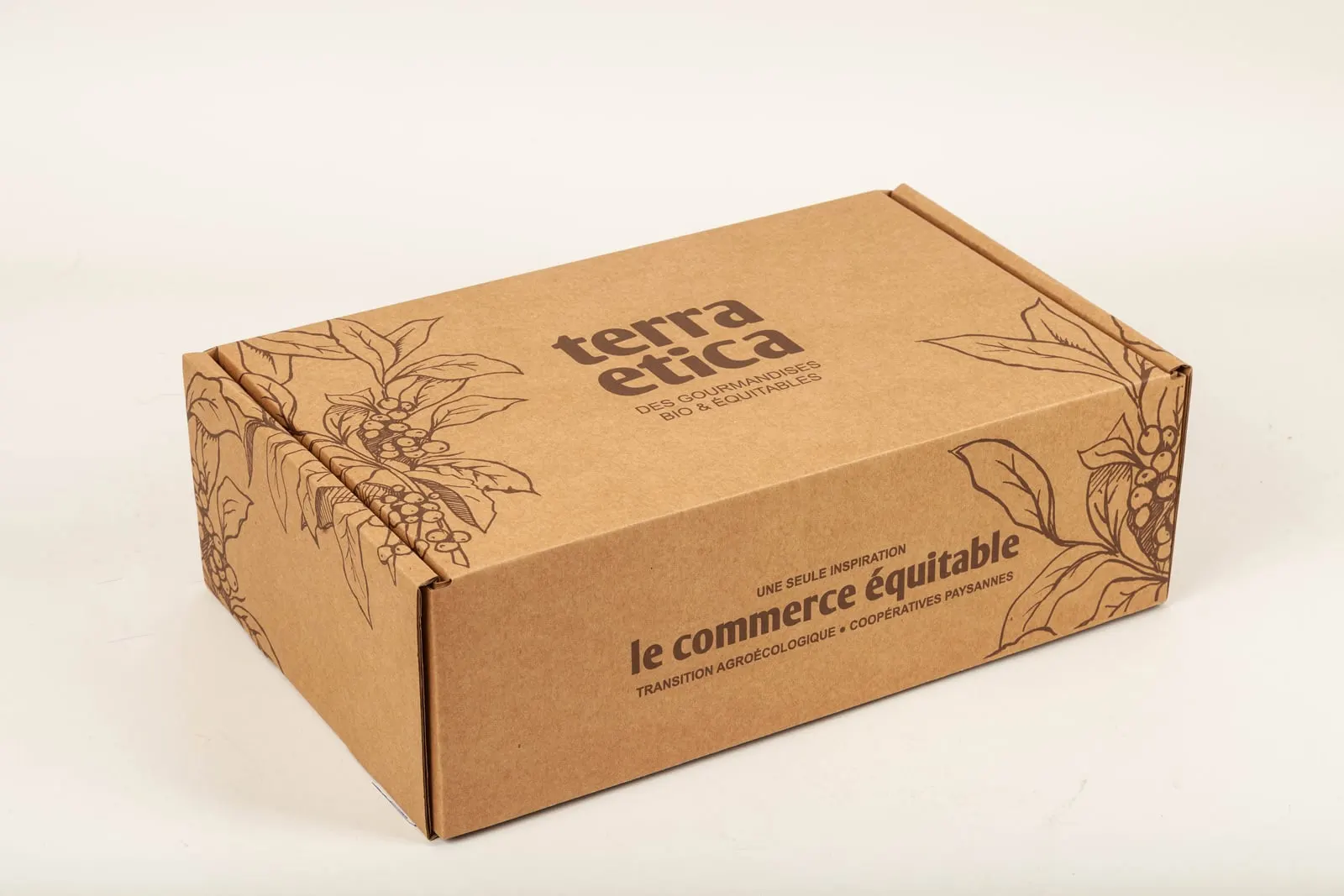 Boîte carton personnalisée à oreilles Terra Etica, fabrication Smartpack
