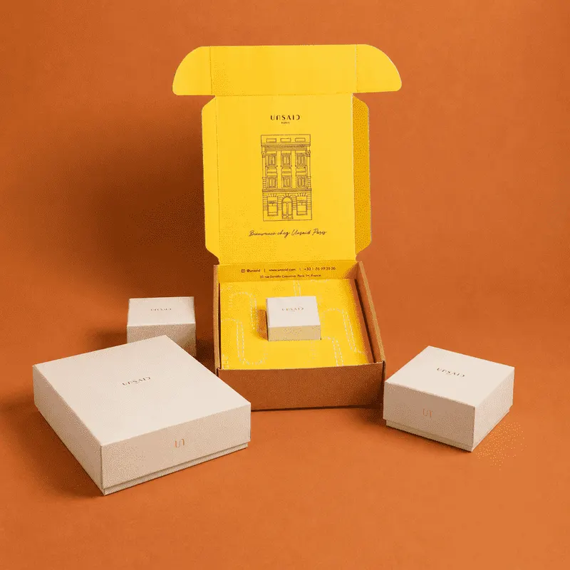 Boîte d'expédition personnalisée Unsaid, fabrication Smartpack