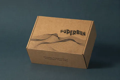 Boîte d'expédition kraft imprimée Superbien