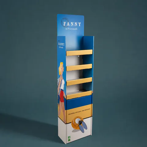 Présentoir de sol en carton à étagères, Fanny