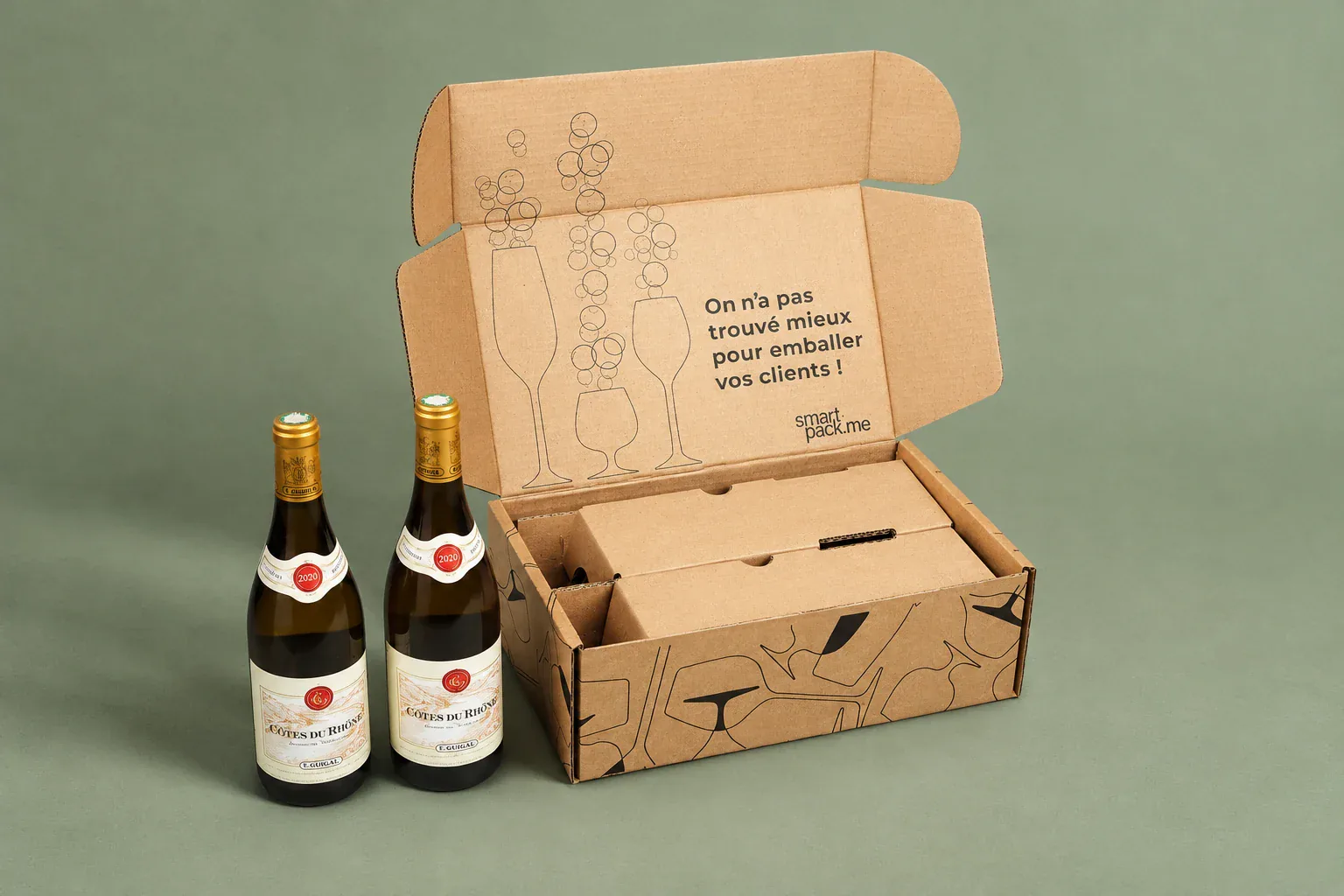 Emballage d'expédition pour bouteilles, fabrication Smartpack