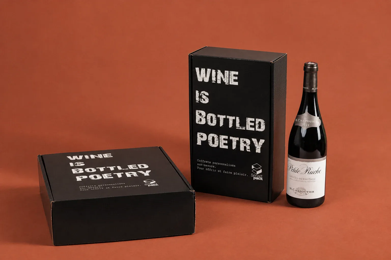 Coffret bouteille personnalisé, fabrication Smartpack