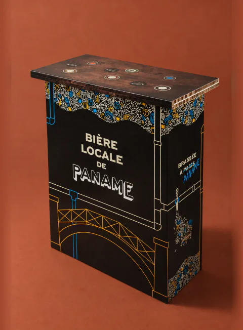 Comptoir en carton Paname Brewing Company, fabrication Smartpack