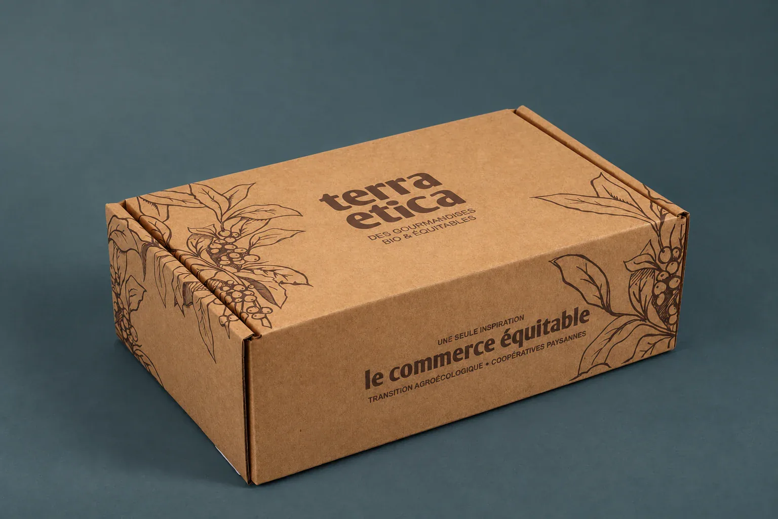 Boîte carton personnalisée à oreilles Terra Etica, fabrication Smartpack