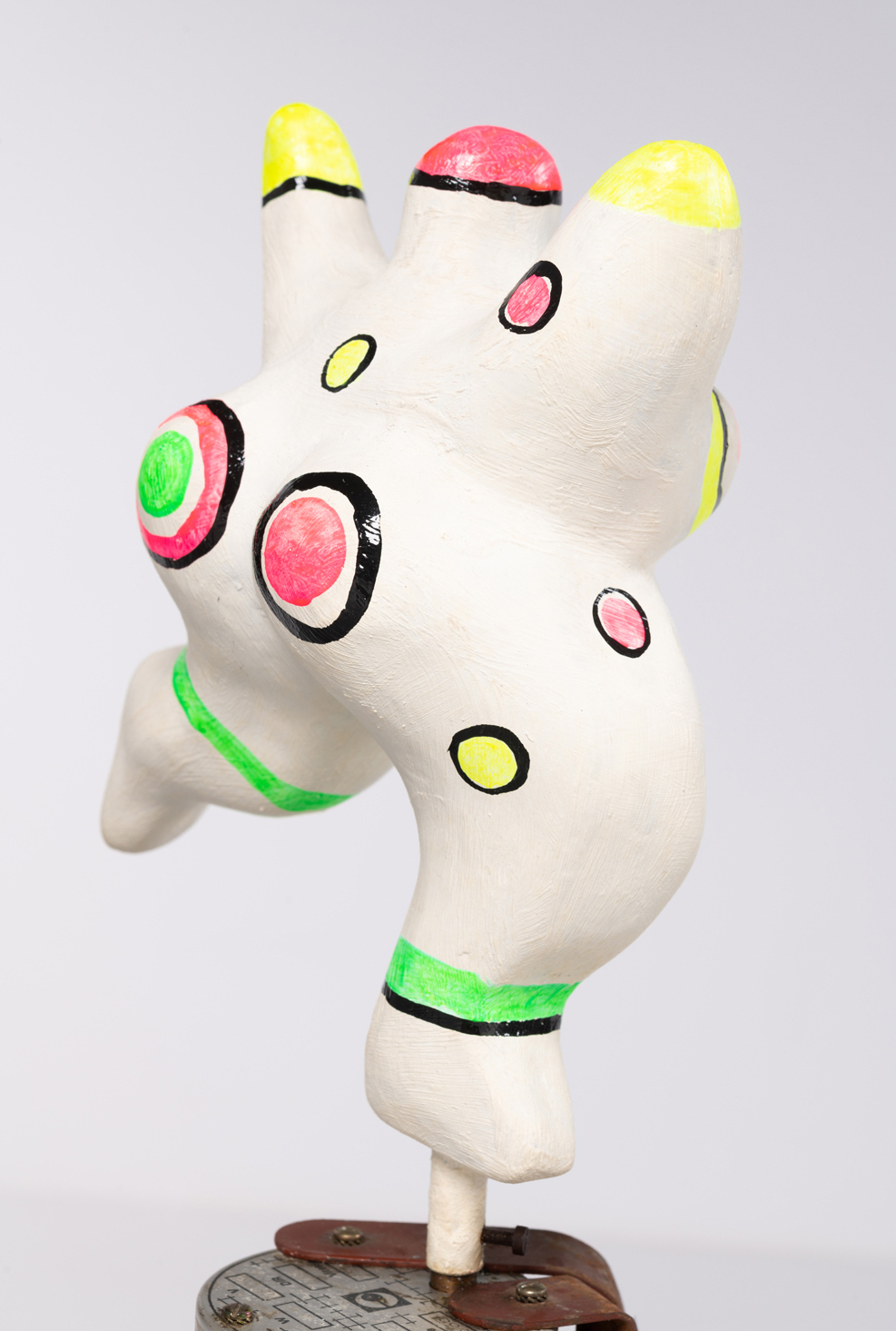 Niki de Saint-Phalle (1930-2002) and Jean Tinguely (1925-1991) Nana Machine - 1976 Painted polyester resin, electric motor and iron base by Jean Tinguely Numbered "80/150" on the electric motor H 45 cm Bibliography: C. Bischofberger, Jean Tinguely, Catalogue Raisonn&eacute; Sculptures and Reliefs 1969-1985, no. 535