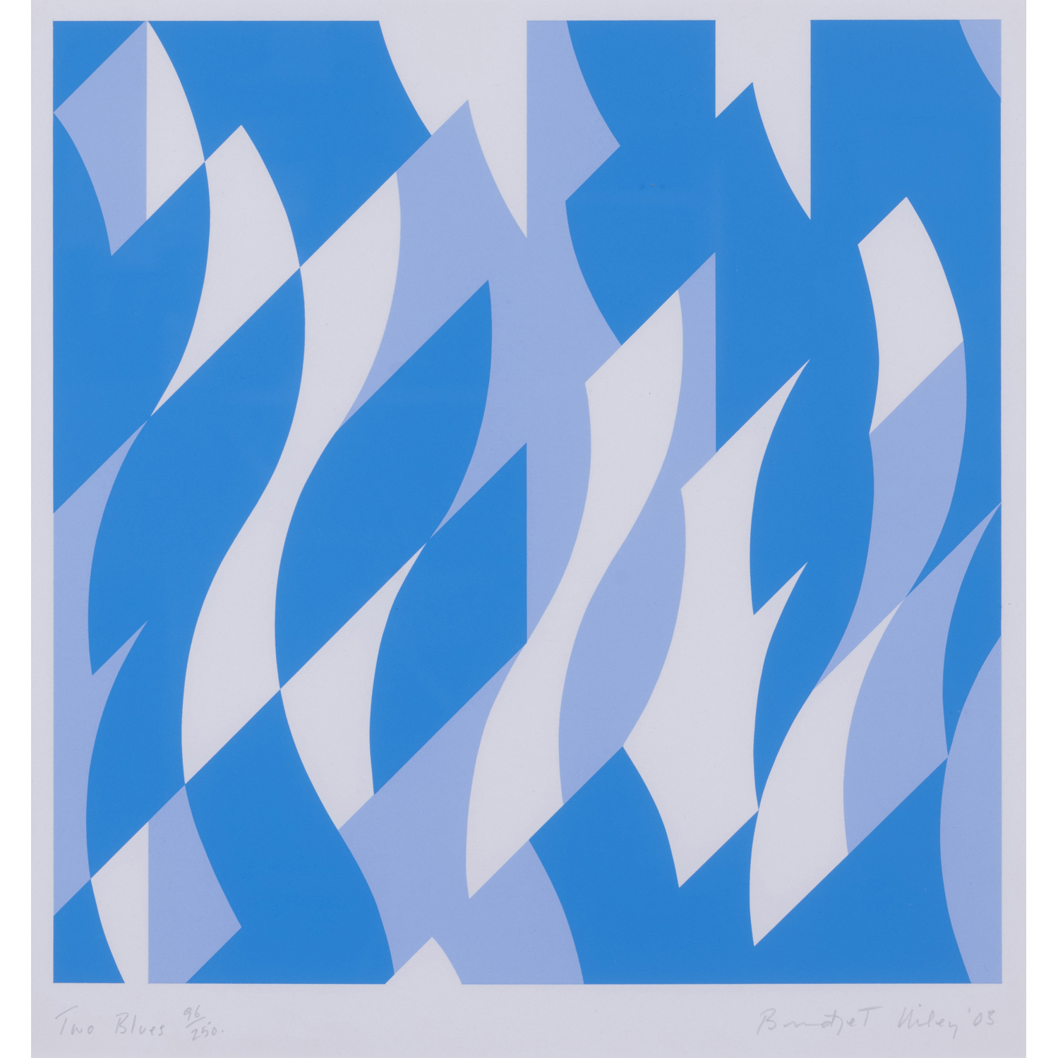 Bridget Riley (né en 1931) Two Blues - 2003