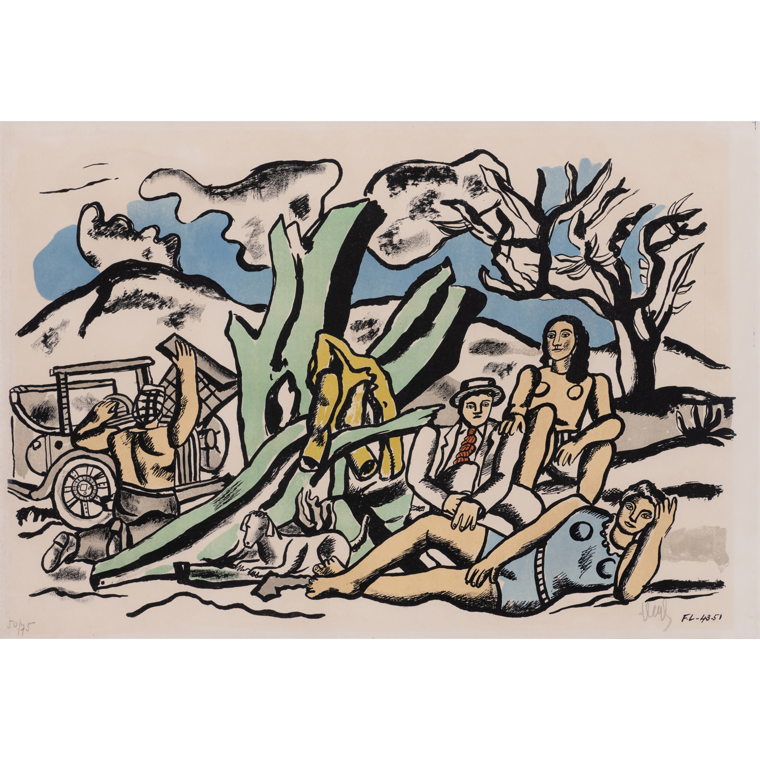 La partie de campagne, Limited Edition Lithograph, Fernand