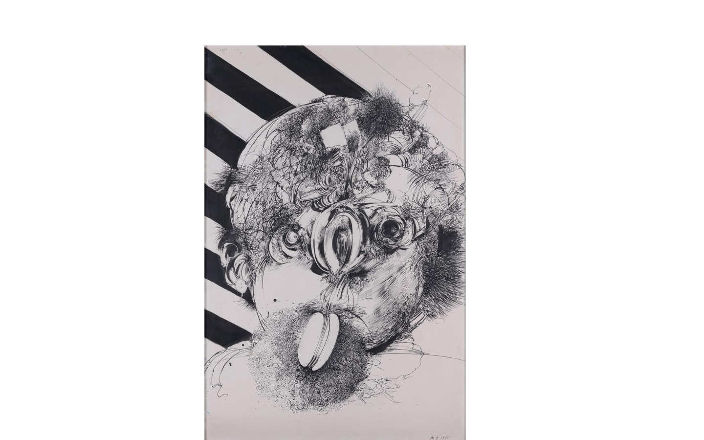 Vladimir Velickovic (1935-2019) Sans titre, 14.8.1965 Encre de Chine sur papier Estimation 2 000 - 3 000 EUR