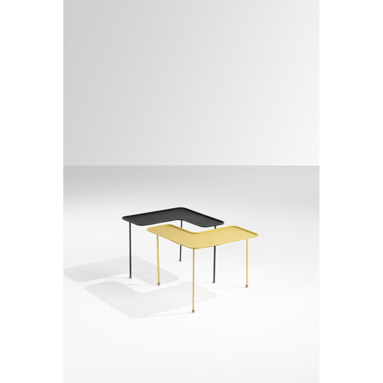 Mathieu Matégot (1910-2001) Pair of 'Domino' side tables | Piasa