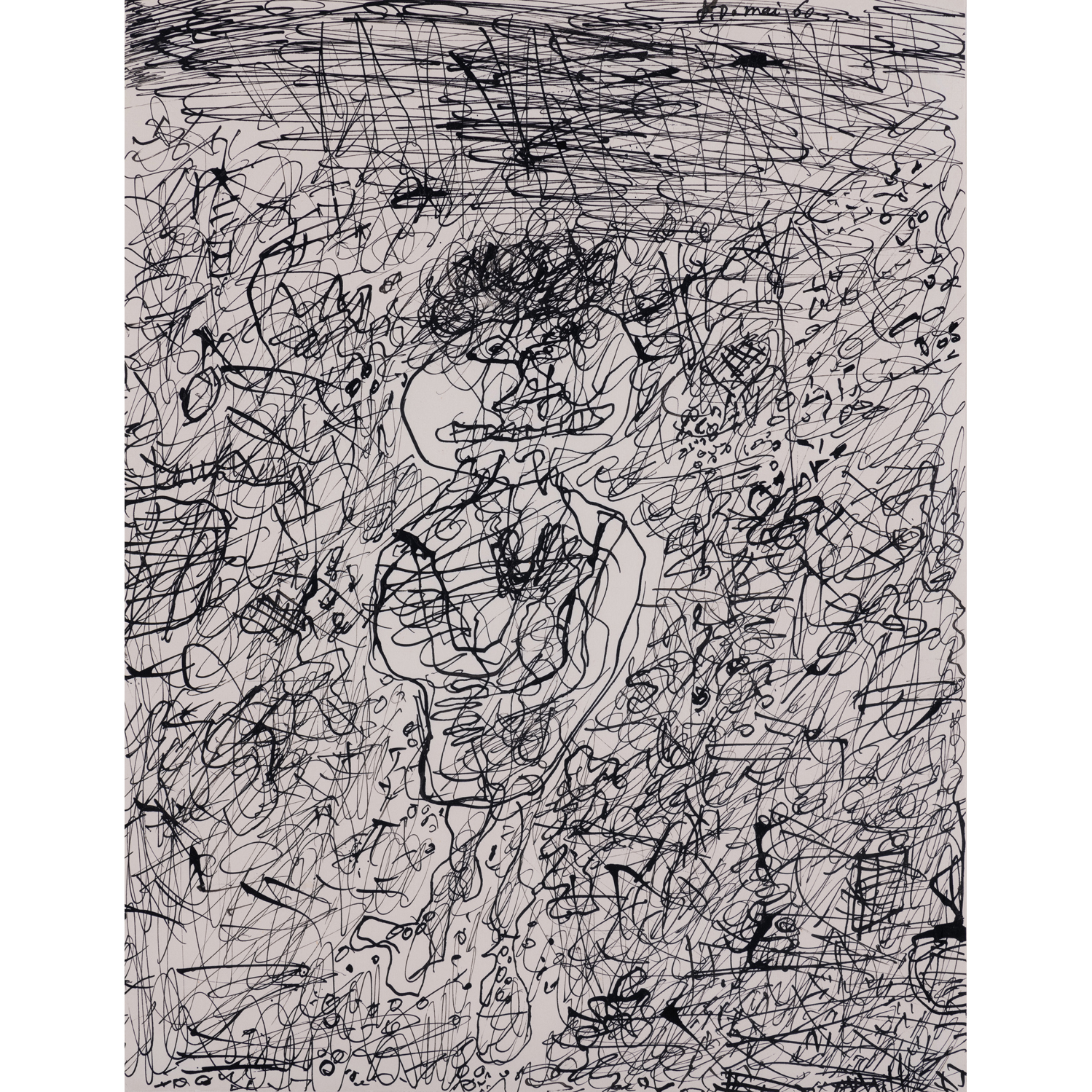 &fnof; Jean Dubuffet (1901-1985) Personnage dans un paysage, mai-juin 1960
