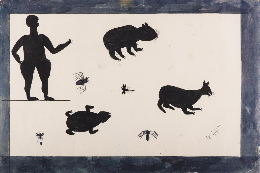 Djilatendo (1895-1930) Sans titre, 1929  Encore de chine et aquarelle sur papier 