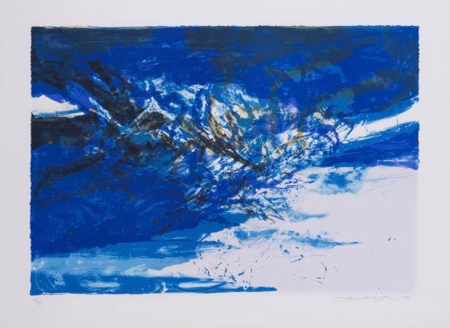 Zao Wou-Ki (1920-2013) Untitled - 1998, (Agerup 395) Color lithograph on Arches watermarked paper, full margins Signed, dated... Estimation : 3000 / 4000 &euro;