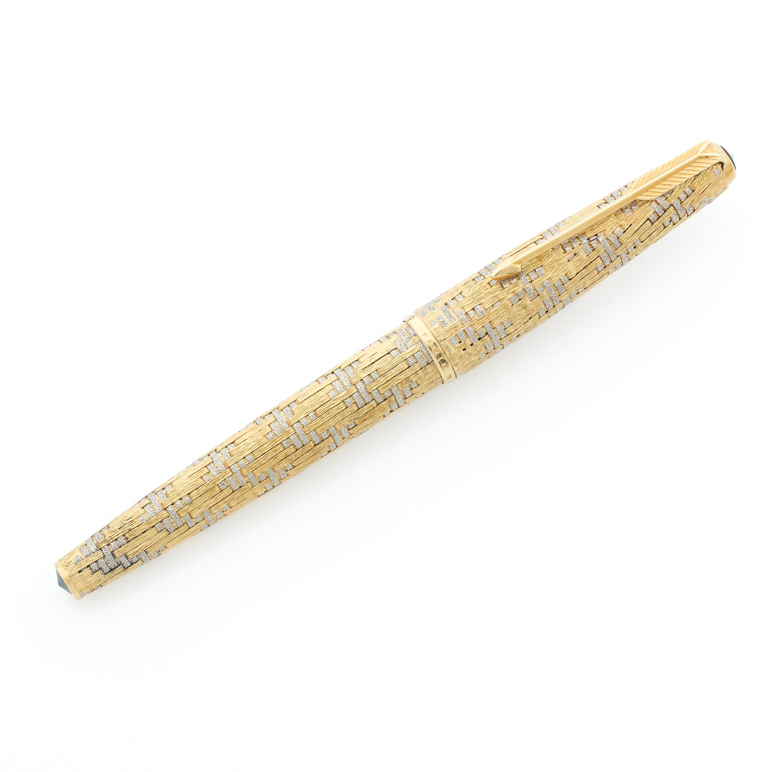 CARTIER pour PARKER Inkwell pen with 18k (750‰) two-tone gold