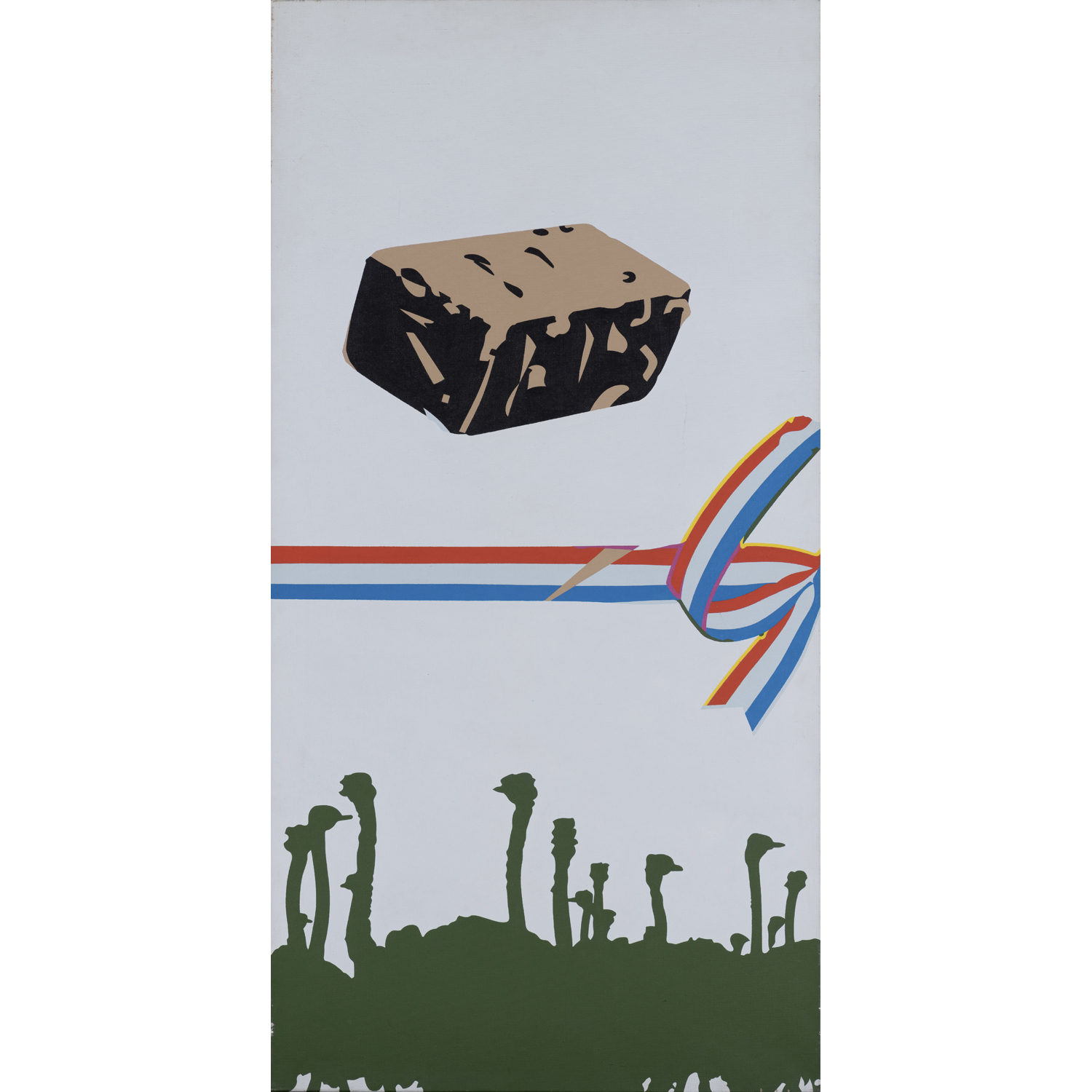 Hervé Télémaque (né en 1937) Ile de France n°2, 1970 Acrylique sur toile Signée, titrée et datée au dos 120 x 60 cm