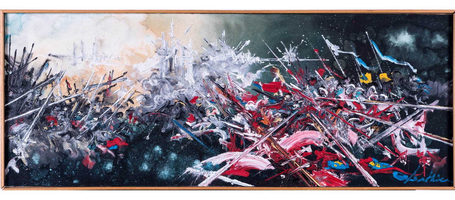 Lot 39 - Georges Mathieu (1921-2012) La lib&eacute;ration d'Orl&eacute;ans par Jeanne d'Arc, 1982