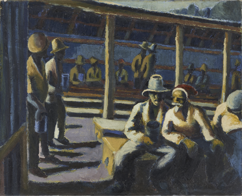 Estimation : 75000 / 100000 € ƒ Gerard Sekoto (1913-1993, Afrique du Sud) In the beer hall, 1939/40 Oil on canvas Signed bottom right 41 x 51 cm Provenance : Acquired from the Gainsborough Gallery in 1939/40, and thence by descent. Exhibition : Gainsborough Gallery, Johannesburg.