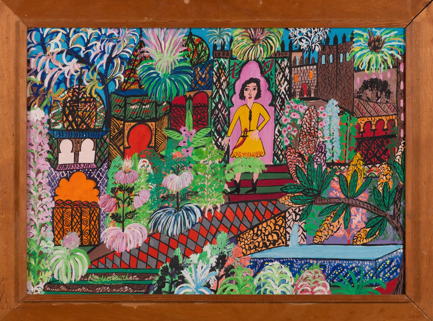Ahmed Louardiri (1928-1974, Morocco) Story of Moulay Ismaïl Tempera on panel Signed "A. Louardiri", lower left