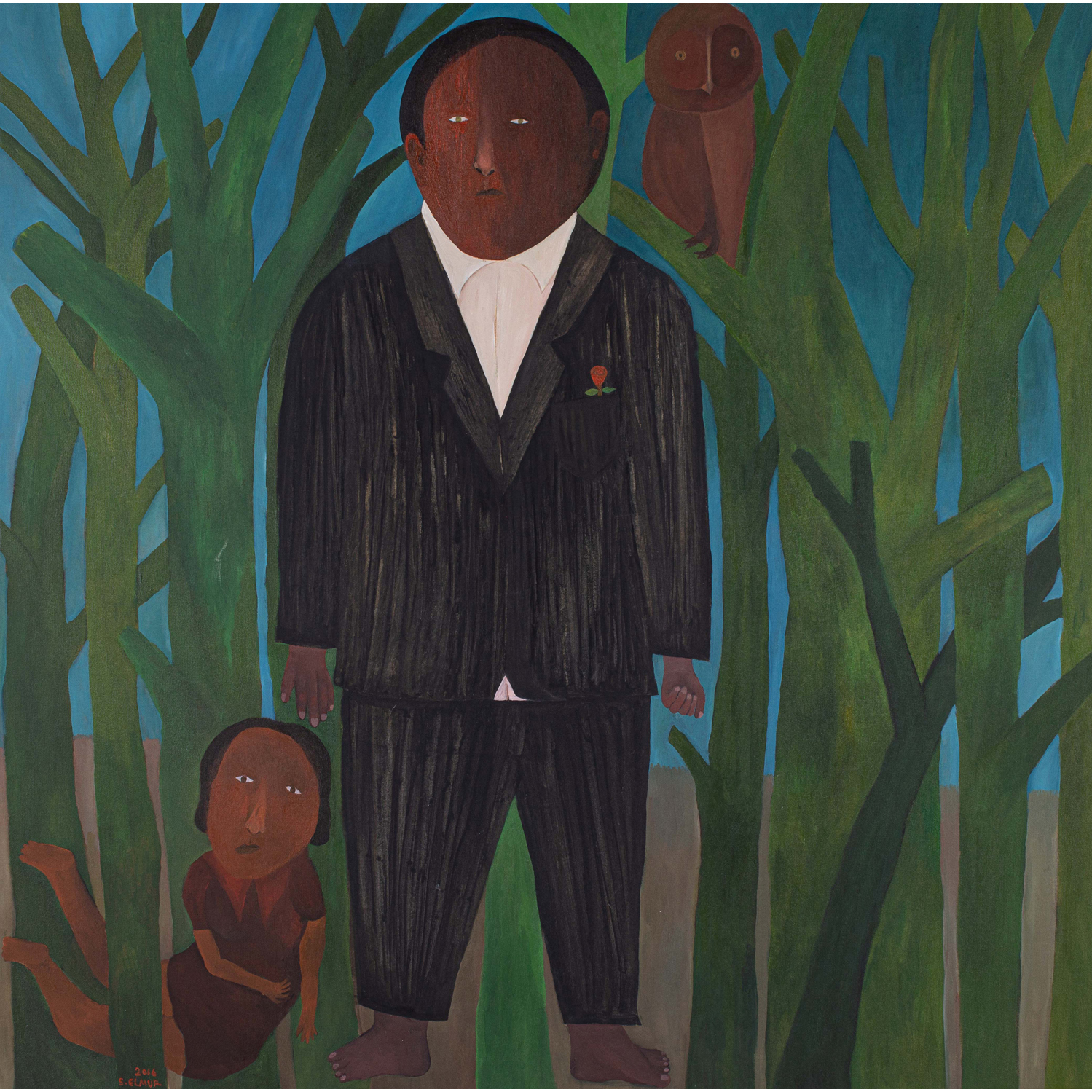 Salah Elmur (né en 1966, Soudan) The Green Forest, 2016 Estimation : 12000 / 16000 €