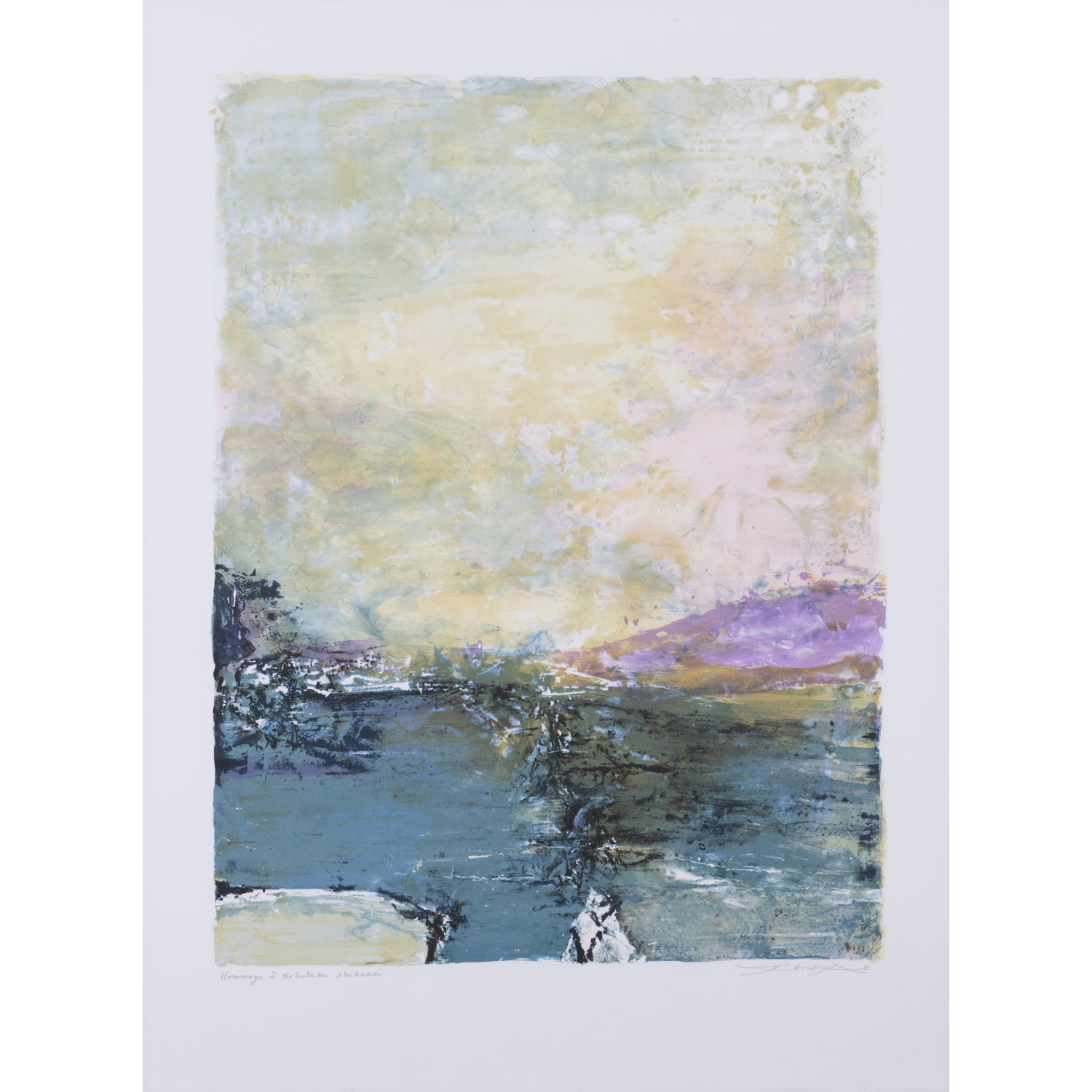 Zao Wou-Ki (1920-2013) Hommage a Nobutaka Shikanai - 1991, (Agerup 354) Estimation : 2000 / 2500 €