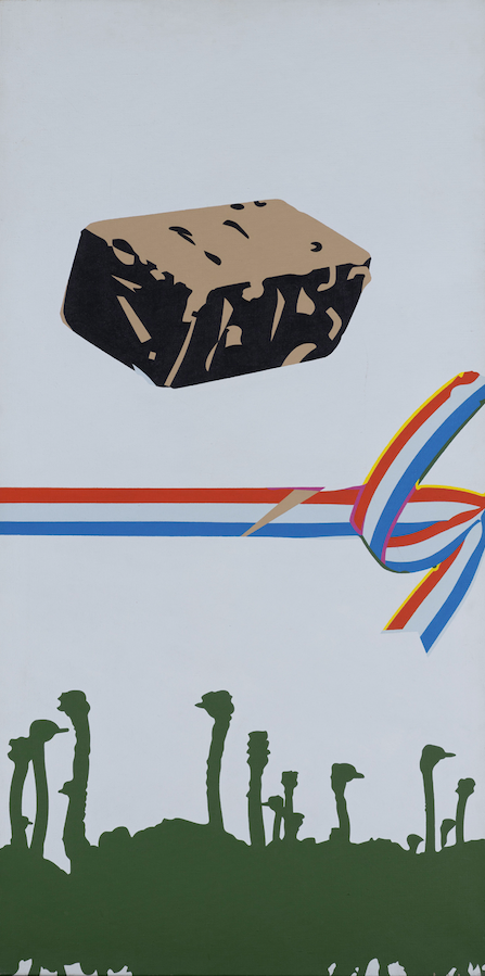 Hervé Télémaque (né en 1937) Ile de France n°2, 1970 Acrylique sur toile Signée, titrée et datée au dos 120 x 60 cm Provenance -Ancienne Collection Gérard Guyomard, Paris -Acquis directement auprès de ce dernier par l'actuel propriétaire - Collection particulière, France Un certificat d'authenticité de l'artiste sera remis à l'acquéreur
