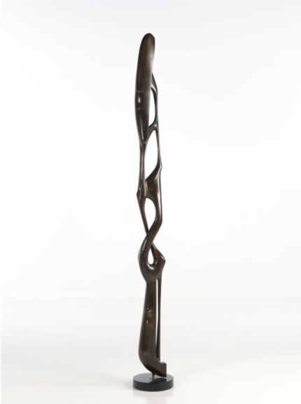 Agustín Cárdenas (1927-2001)  Plantes antillaises, 1960  Gold patinated bronze  Cast in the artist's lifetime  Signed and numbered on the foot : "HC 1/3" and bears the foundry's stamp "Fondera Tesconi Pietrasanta"  H : 213 x 8 x 17 cm 