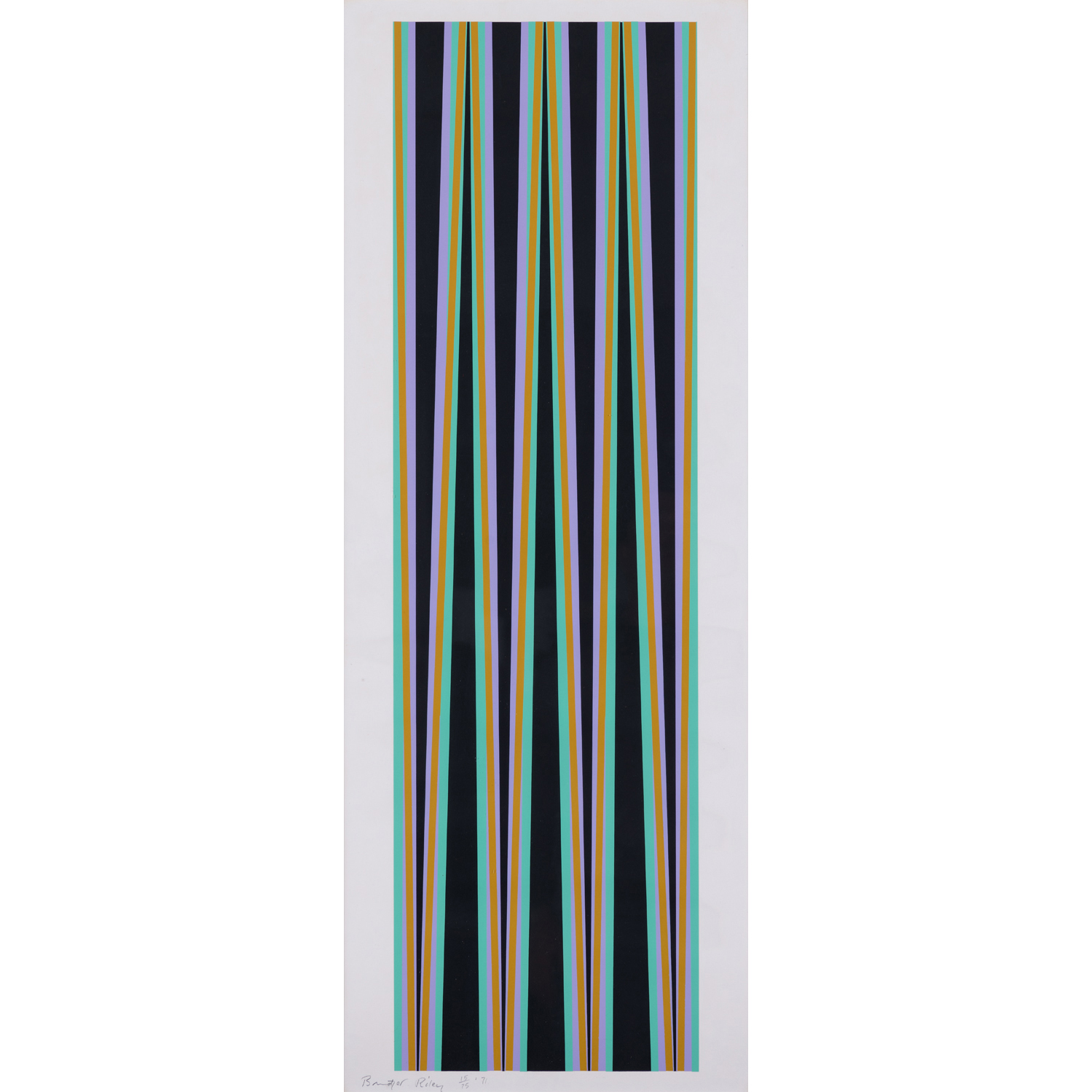 Bridget Riley (née en 1931) Elongated Triangle 6 - 1971